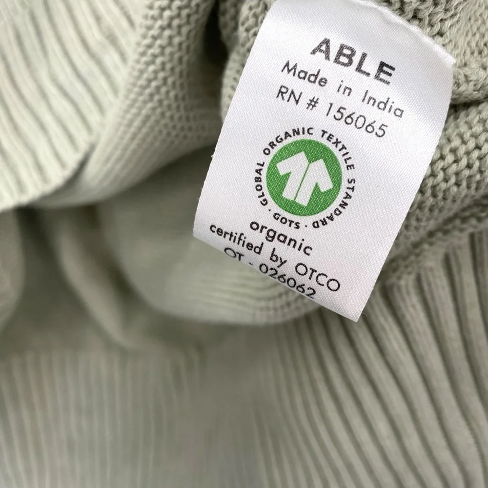 Anthropologie Able Organic Cotton Sage Green Chunky Knit Sweater - Picture 5 of 7